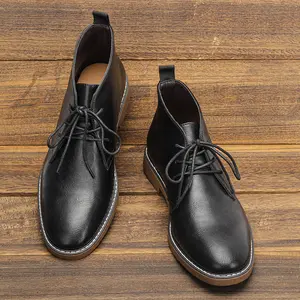 Short Boots Plaid Casual Shoes Men's All-match Desert Boots