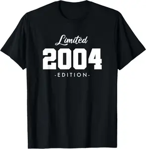 100% Cotton Gift for 20 Year Old 2004 Limited Edition 20th Birthday T-Shirt