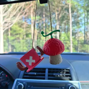 Chopper Devil Fruit & Hat | Rear View Mirror Hanger, Human-Human Fruit Anime Car Decor, Straw Hat Crew Gift, Fan Collectible