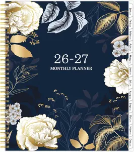 2026-2027 Monthly Planner 2 Year Calendar Planner Jan 2026 - Dec 2027 8.5’’ x 11’’ Large Spiral Agenda 24 Months with Tabs ＆Pocket Flexible Cover Organizer for Office Home School Gold