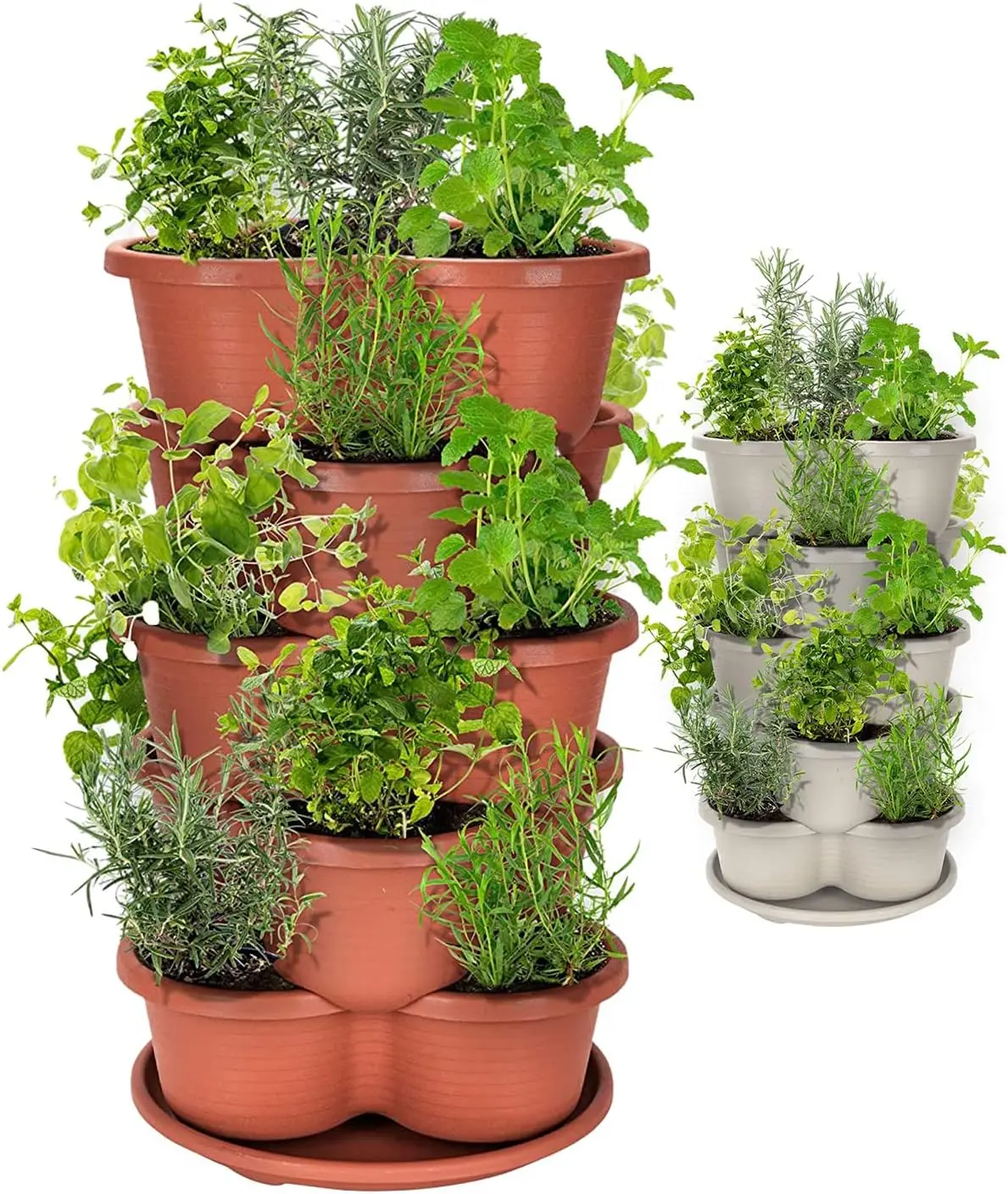 5-Tier Stackable Vertical Garden Planter – Terracotta