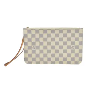 Pre-owned Louis Vuitton canvas Shoulder Bags $2170 Damier Azur Neverfull MM GM Pochette SD3147