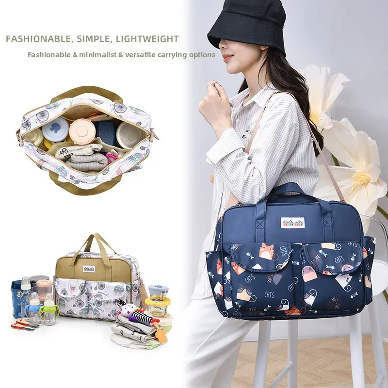 Large Capacity Flower Diaper Bag with Pockets for Diaper Bag Organization, Maternity Handbag for Travel & Daily Outings for Babies 0 - 3 Years, Breathable, Polyester, Organization Compartments Diaper Bags