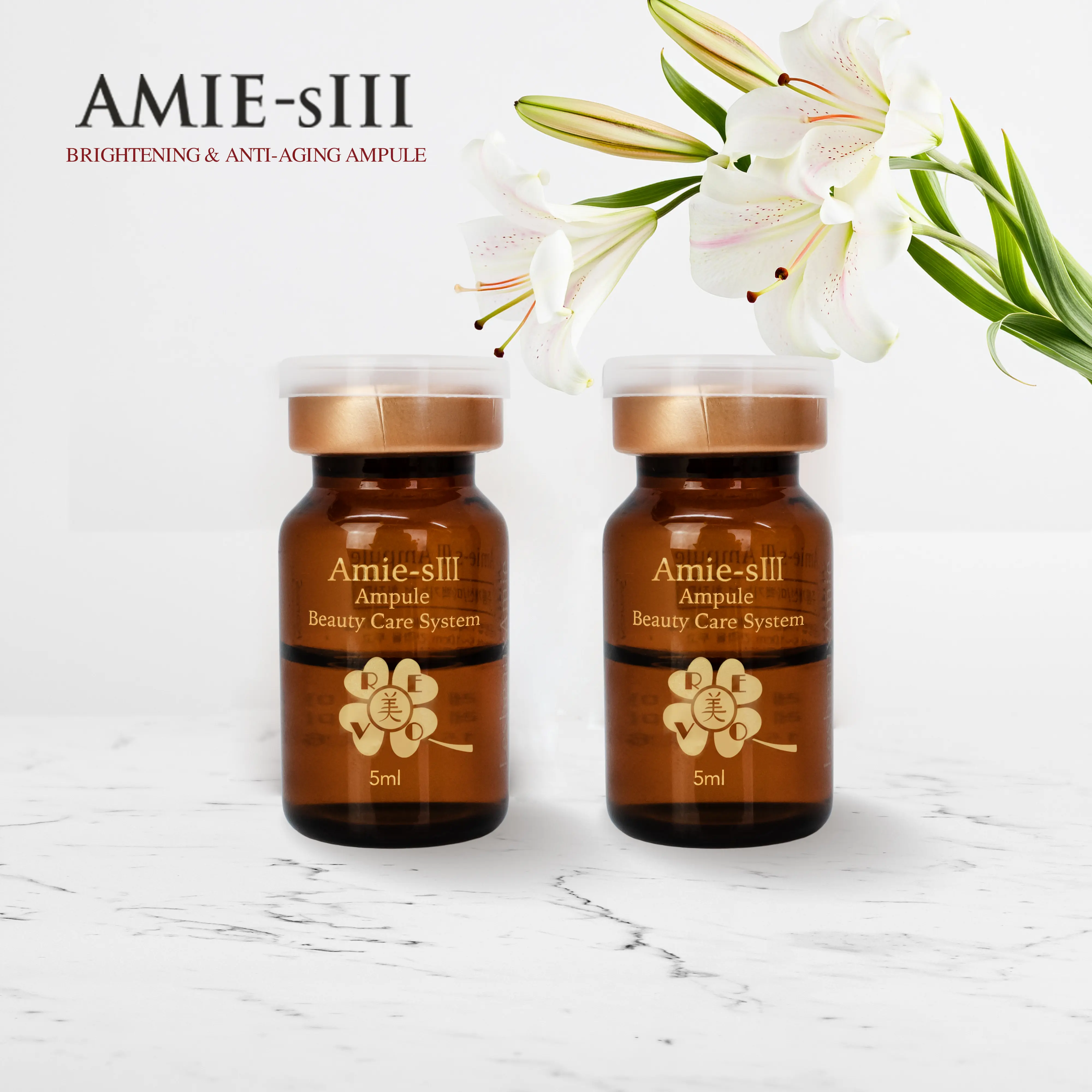 AMIE-sIII Korean Fragrance-Infused Niacinamide Brightening & Anti-Wrinkle Ampoule Refill Kit, 2 Ampules, Lifting Serum