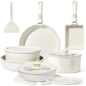 GiPP Pots and Pans Set Non Stick, Nonstick Detachable Handle, Healthy Non Toxic PFAS PFOA & PTFE Free, Dishwasher &Oven Safe, Induction Pot and Pan