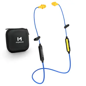 MIPEACE MI08 Bluetooth Work Earplugs, Wireless Noise-Isolating In-Ear Headphones, 29dB NRR, Built-in Mic & Controls, 19+ Hrs Battery, Hearing Protection for Mowing, Construction, Industrial Safety,Workshop