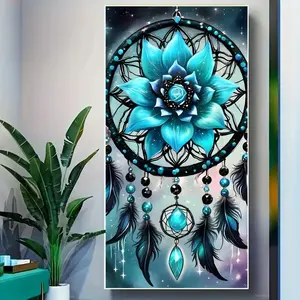 DIY Diamond Arts Colorful Painting Kit, 1 Set Dream Catcher Pattern Diamond Arts Colorful Painting without Frame, DIY Decor Painting for Bedroom Living Room