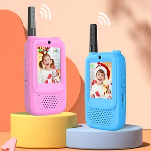Kids Walkie Talkies with Video Call & Voice Changer, Rechargeable Long Range Walkie Talkies for Kids Ages 3-12, Outdoor Adventure Toys Gifts for Boys and Girls (Pink+Blue)