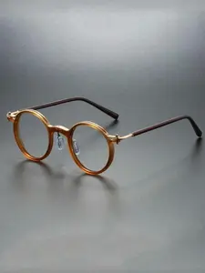 Unisex Metal Round Frame Glasses, Stylish Circle Glasses, Vintage Preppy Style, Decorative Lenses, Perfect for Back-To-School, Street Photography, Travel, Gifts