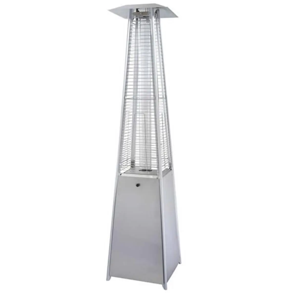 212 MAIN Outdoor Glass Stainless Steel Patio Heater - 41,000 BTU, Quartz Tube Heating, CSA Approved, Regulator, Variable Heat Control, Thermocouple, Anti-Tilt Safety Devices, Wheels for Easy Mobility, 8-10hrs High-Setting Runtime, Model HLDS01-GTSS, 41,00