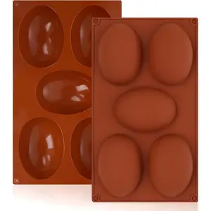 5-Cavity  Easter Egg Molds Set of 2  Egg Baking Molds Baking Supplies for Cake Decorating  Candy