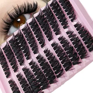 80p Eyelash Extension Kit, 160 Pieces 10-18mm Lashes, Thick C Curl, Soft Reusable Individual Lashes, DIY Eyelash Extensions Bulk, Cluster Lashes