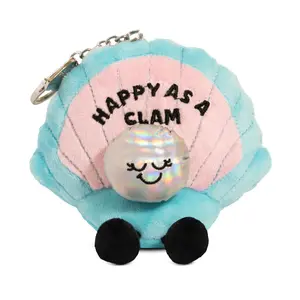 "Happy as a Clam" Clam Plush Bag Charm