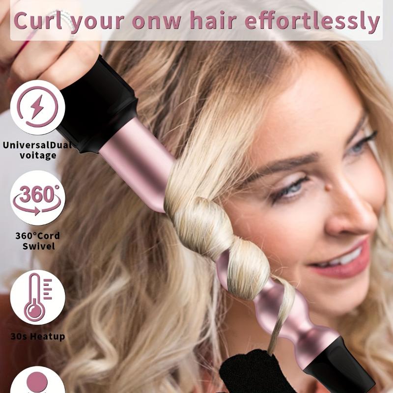 6in 1 Curling Iron, 3 Barrel Curling Iron Set with Curling Brush (1.5inch) And 5 Interchangeable Ceramic Curling Wand(0.35"-1.25"), Curling Hair, Salonquality Curls, Hair Styling Tool, Sleek Design, Professional Curling Wand, Ceramic Coated