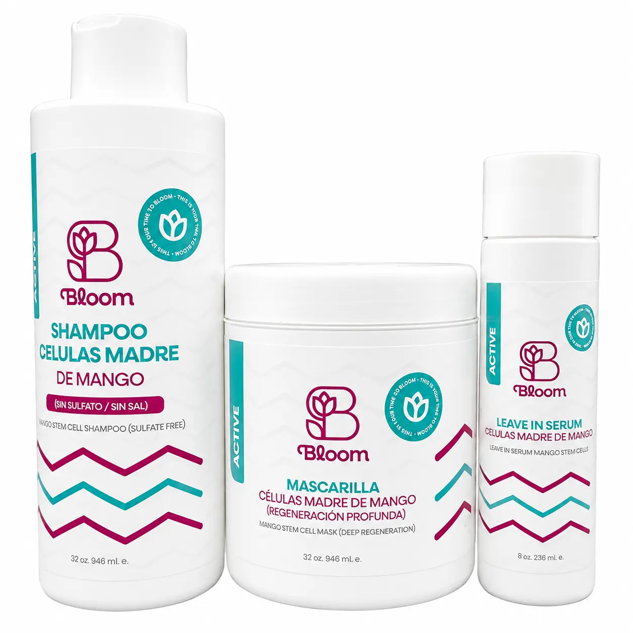 BLOOM MANGO STEM CELL HAIR CARE KIT – SHAMPOO, DEEP REGENERATION MASK & LEAVE-IN SERUM