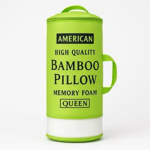 American High Quality Bamboo Pillow Memory Foam Queen Size Soft & Comfortable for Relaxation