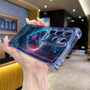 for Samsung Galaxy S25 S24 S23 Ultra S22 Plus S21 FE S20 Luxury Heart Clear Plating Protective Case Anti Drop Cover