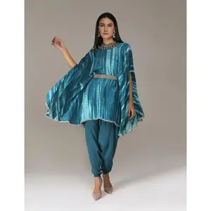 Teal raya circle Kurta with Salwar Pants