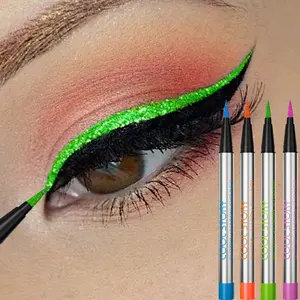 4 Pack Professional Neon Eyeliner Pens with Fluorescent Glow, Waterproof Fast-Drying Formula for All-Night Wear