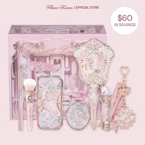 Flower Knows Celestial Bloom Set, 9 items from Knight Unicorn collection, full face set with eyeshadow, lipstick, blush, mirror and makeup tools