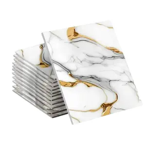30 PCS self-adhesive bathroom tiles, marble pattern wallpaper stickers, waterproof wall panels, suitable for bathrooms, kitchens and living rooms, easy to peel and stick, for TV background wall decoration, modern wall decoration, simple installation