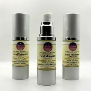 Vitamin C & Turmeric Facial Moisturizer | Unscented Day Face Cream for Brightening & Hydration | Sensitive Skin Friendly