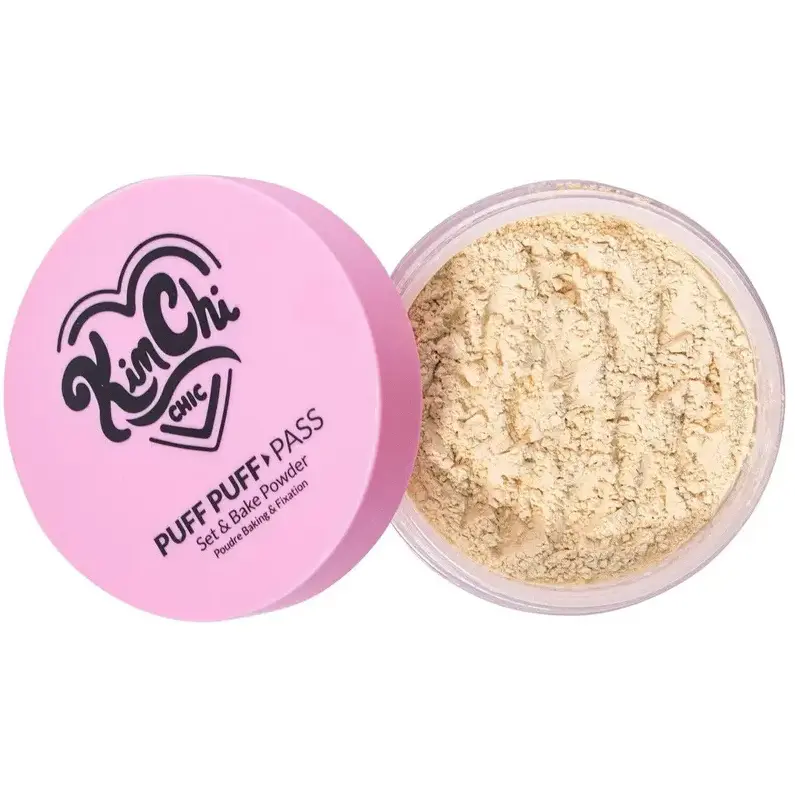 KimChi Chic Puff Puff Pass Translucent Setting Powder - Matte Oil Control Baking Powder, Pore-Blurring Vegan Makeup