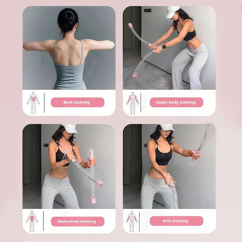 Cordless Battle Ropes with Adjustable Resistance Springs - Weighted Ropeless Battle Rope for Home Gym Exercise, Portable Workout Equipment for Strength Training & Cardio Fitness