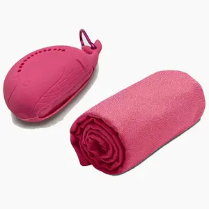 Cute Little Whale Quick-Drying Towel, Cold Sensation Gym Towel, Portable Sweat-Absorbing Silicone Towel for Sports
