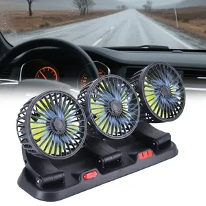 DIBMS Portable Three-Blade Car Cooling Fan—2-speed settings, 360° rotation, easy installation, USB-powered, powerful airflow, suitable for a wide range of vehicles including sedans, RVs, and SUVs