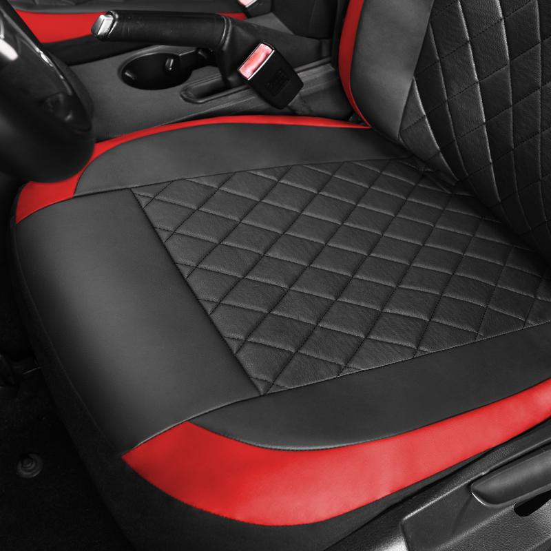 PU Leather Car Seat Covers for 2/5 Seats, Universal Car Seat Protectors, Suitable for Most Auto Truck Van SUV, Airbag Compatible, Protects Against Spills & Scratches, Car Interior Kit, Car Accessories, Auto Accessories, Black/Red/Gray Front & Rear Covers