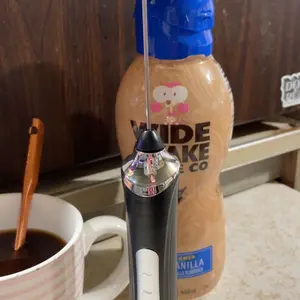 Rechargeable Handheld Milk Frother, 1 Count Electric Foam Maker, Portable Coffee Frother Wand with 2 Heads, Stainless Steel Electric Whisk for Coffee, Latte, Cappuccino, Handheld Cream Machine