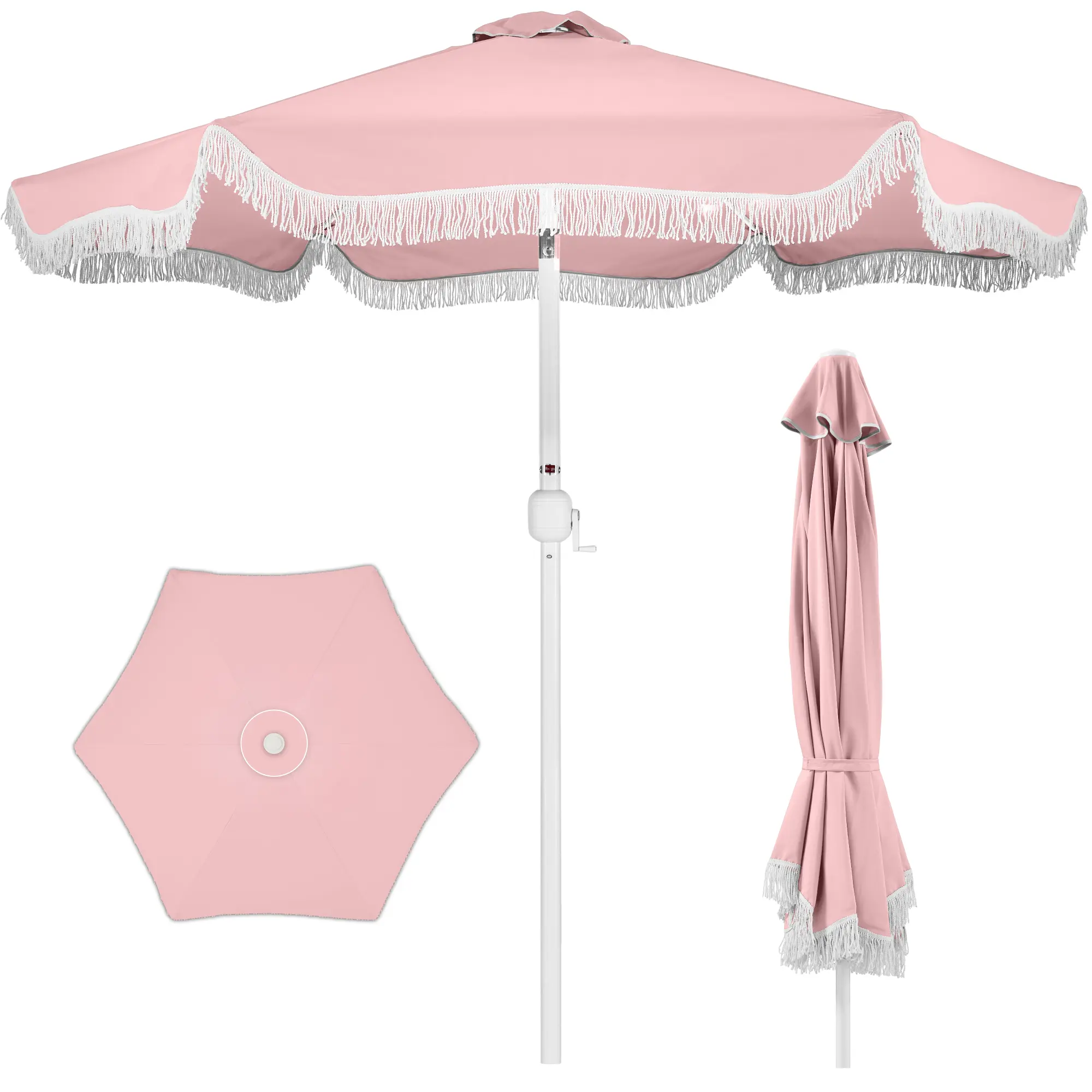 Best Choice 9ft Fringe Market Umbrella – Boho Patio Sunshade w/ Tilt, UPF50+, Steel Pole for Table, Pool, Deck Best Choice 9ft Fringe Market Umbrella – Boho Patio Sunshade w/ Tilt, UPF50+, Steel Pole for Table, Pool, Deck