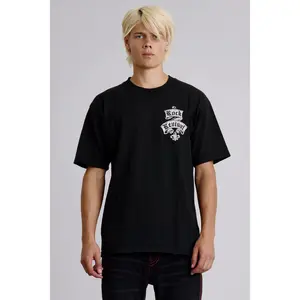 Rock Revival Crest Tee in Black/White