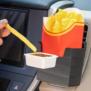 Car Air Outlet French Fries & Sauce Holder, 1 Count Multi-functional Car Storage Box, Suitable for Car Air Outlet, Car Storage Organizer, Car Console Organizer