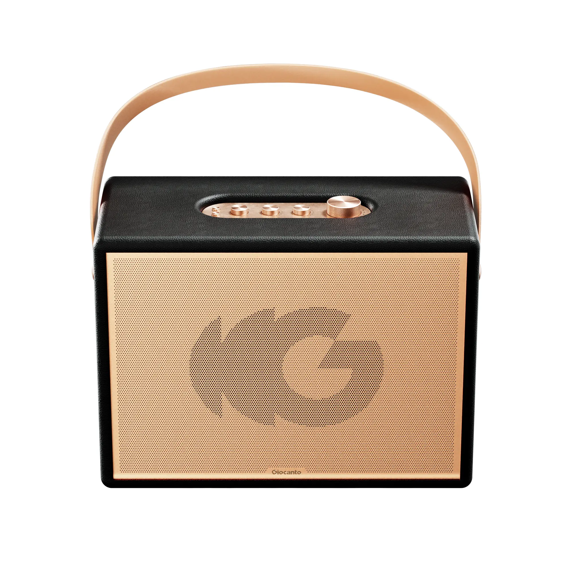 Giocanto M50 Retro Bluetooth Speaker, for Large Room/Party/Outdoor/Luxury Gift. 200W Quattro Soundfield, Quad-Driver 5.25"+3" Tweeters, 73Hz Deep Bass, 56H Playtime, Premium Leather Design, Aesthetic