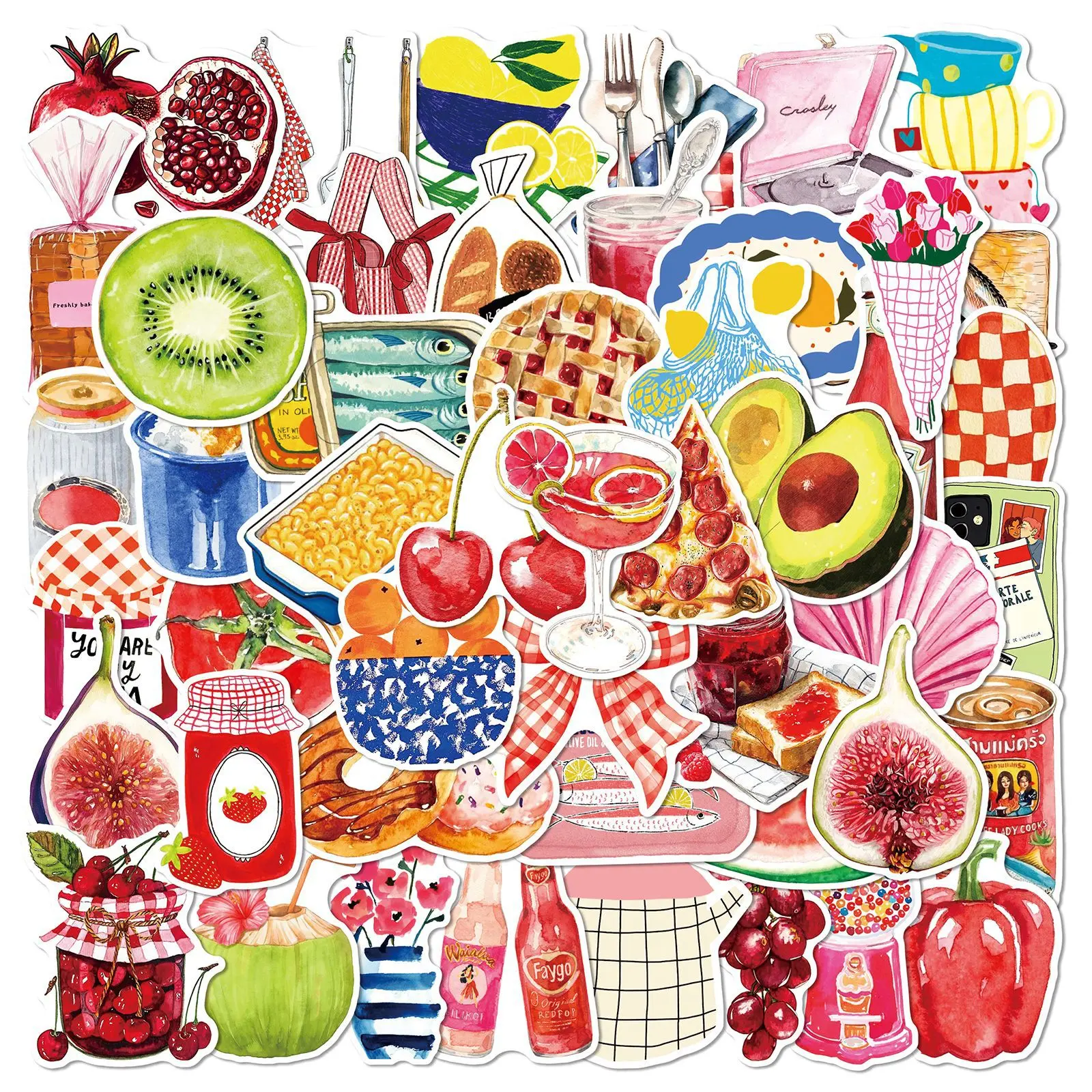 50pcs Mediterranean Aesthetics Graffiti Stickers Series, Decal Set, Suitable for Scrapbooks, Diaries, Laptops, Water Bottles, Cars, A Gift with A Positive Message, Decorative Decal for Cars