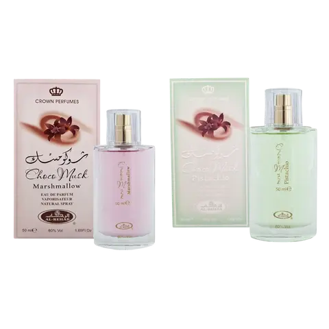 (2pc Bundle Pack) Choco Musk Marshmallow + Pistachio by Al-Rehab EDP Spray, 50ml