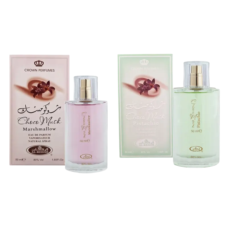 (2pc Bundle Pack) Choco Musk Marshmallow + Pistachio by Al-Rehab EDP Spray, 50ml