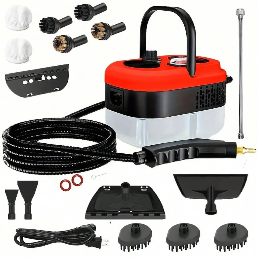 2500W Compact Corded Unit Portable Handheld Steam Cleaner - High-Temperature, High-Pressure Steamer with 20 Complete Accessories for Kitchen Grease, Car Detailing, Multi-Use Home Cleaning, High Power Cleaner, Household Steam Cleaner