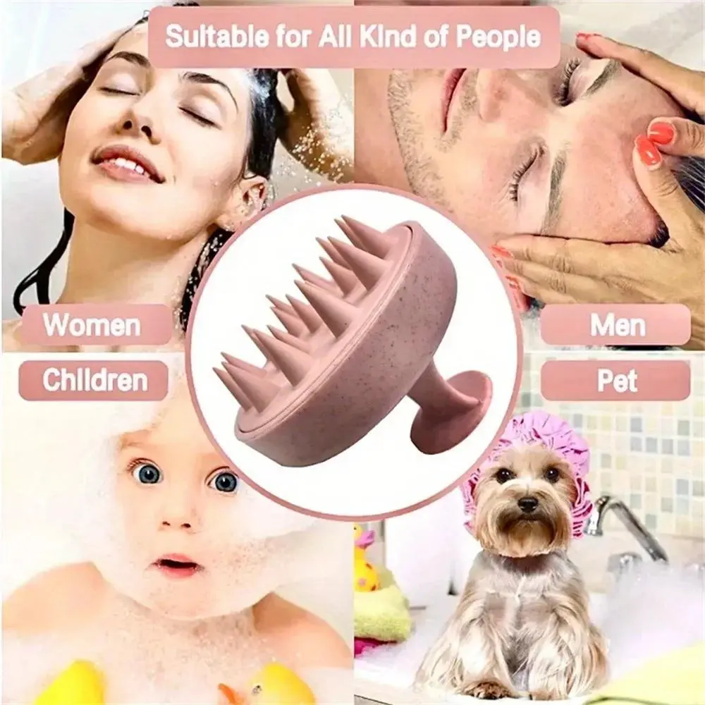 1Pc Silicone Exfoliating Shower Scrubber, Bath Body Massage Brush, Salon Hairdressing Tool, Scalp Massage Comb, Hair Washing Brush