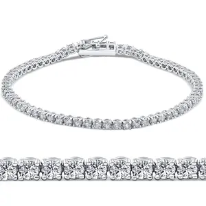 3ct Diamond Tennis Bracelet 14K White Gold Round Brilliant Cut 7 Inches