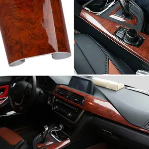 Wood Grain Vinyl Wrap Sticker Decal Car Internal Wraps Self Adhesive DIY Film, Waterproof Wrap Roll Without Bubble, 100x 40cm/39.4x15.7in