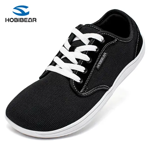 HOBIBEAR Female Fashion Casual Shoes - 0 Drop, Wide Width, Breathable Sock Knit, Wash-and-Go, Closed-Toe Non Slip Leisure Athletic Casual Trainers for Everyday Walking