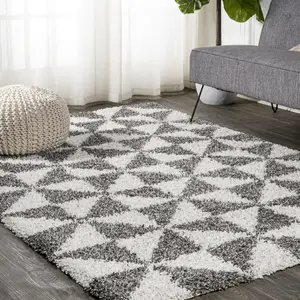 JONATHAN Y Alcudia Geometric Shag Indoor Area Rug; for Living Room, Kitchen, Bedroom, Dining Room, Office