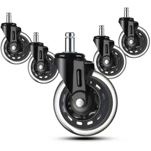 Office Chair Wheels -2.5" Caster Wheels Office Chair Wheel Replacement - Set of 5, Heavy-Duty Chair Casters Suitable for Hardwood Floors and Carpets, Achieving Scratch Free, Smooth & Silent