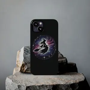 Witch Phone Case Space Lover Gift Halloween Phone Cover Custom Design Galaxy Witch Phone Case Starry Night Witch Case Space Case