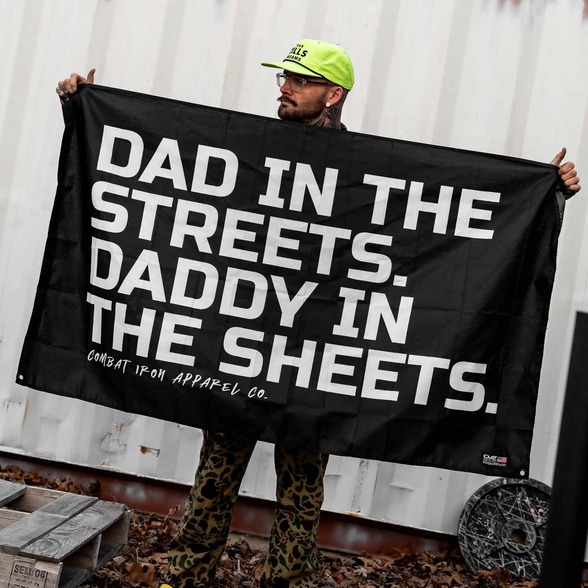 Durable Decorative 3'x5' Wall Flag Tapestry - "Dad In The Streets, Daddy In The Sheets" Design, Home Decor Wall Mural for Room Decoration, Durable Decorative Tapestry