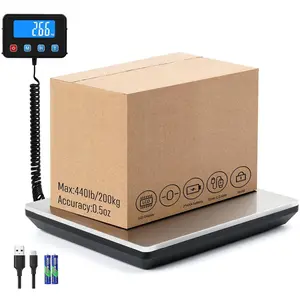 Digital Shipping Postal Scale 0.5 oz High Accuracy! 440lb Commercial Weight Scale for Package, Small Business, Mail, Warehouse, , Dual Powering Source &  Provided
