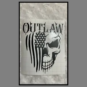 Outlaw Skull Vinyl Decal